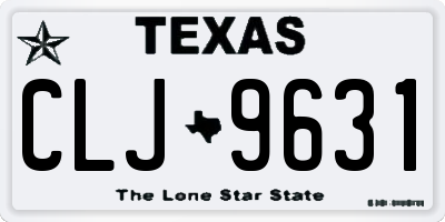 TX license plate CLJ9631
