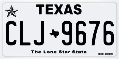 TX license plate CLJ9676