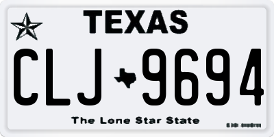 TX license plate CLJ9694
