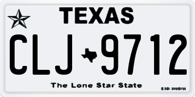 TX license plate CLJ9712