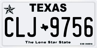 TX license plate CLJ9756