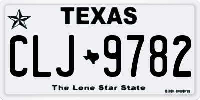 TX license plate CLJ9782