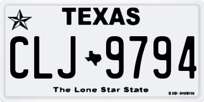 TX license plate CLJ9794