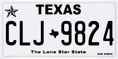 TX license plate CLJ9824