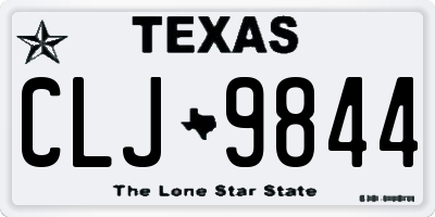TX license plate CLJ9844