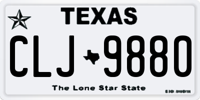 TX license plate CLJ9880