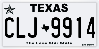 TX license plate CLJ9914
