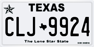 TX license plate CLJ9924