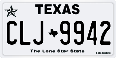 TX license plate CLJ9942