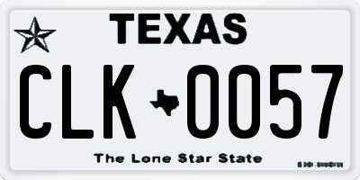 TX license plate CLK0057
