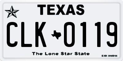 TX license plate CLK0119