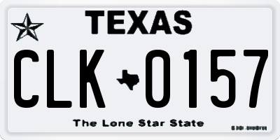TX license plate CLK0157
