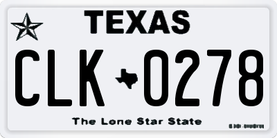 TX license plate CLK0278