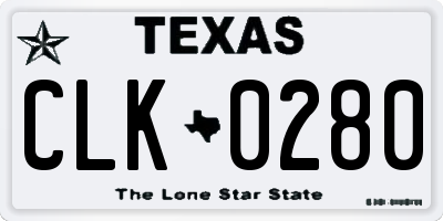 TX license plate CLK0280
