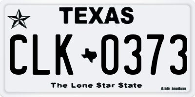 TX license plate CLK0373