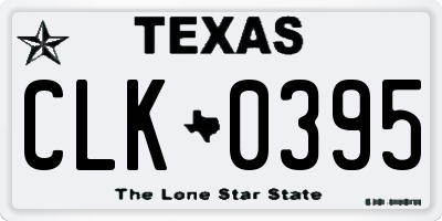 TX license plate CLK0395
