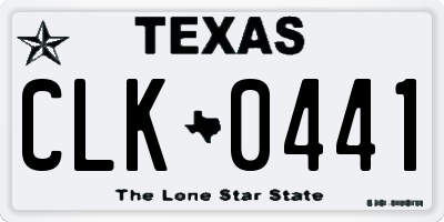 TX license plate CLK0441