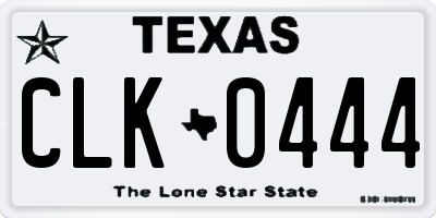 TX license plate CLK0444