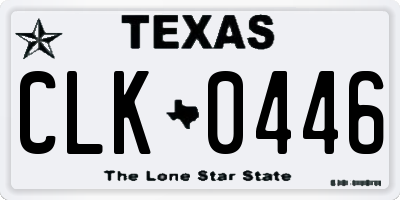 TX license plate CLK0446