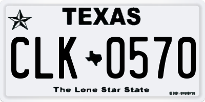 TX license plate CLK0570
