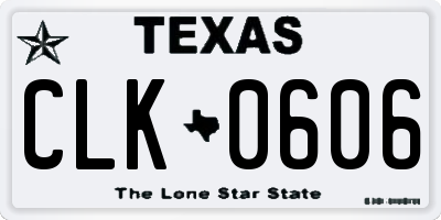 TX license plate CLK0606