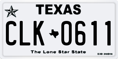 TX license plate CLK0611