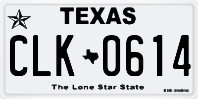 TX license plate CLK0614