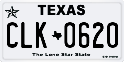 TX license plate CLK0620