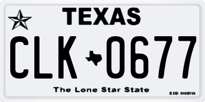 TX license plate CLK0677