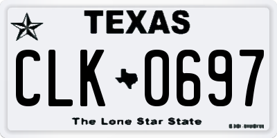 TX license plate CLK0697
