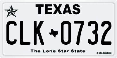 TX license plate CLK0732