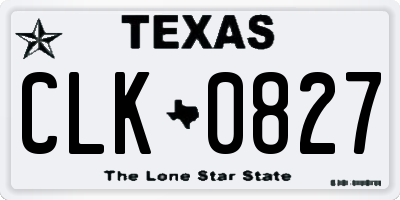 TX license plate CLK0827