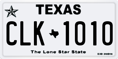 TX license plate CLK1010