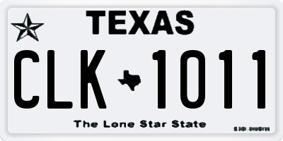 TX license plate CLK1011