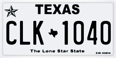 TX license plate CLK1040