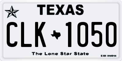 TX license plate CLK1050