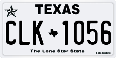 TX license plate CLK1056