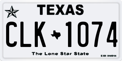 TX license plate CLK1074