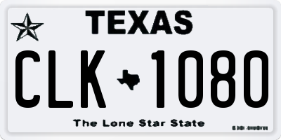 TX license plate CLK1080