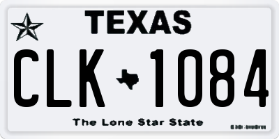 TX license plate CLK1084