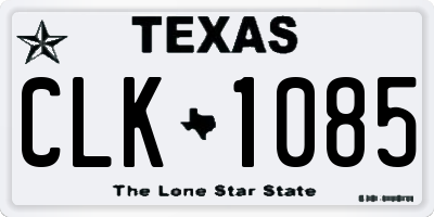 TX license plate CLK1085