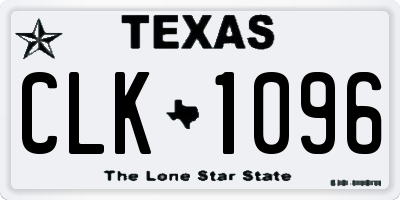 TX license plate CLK1096