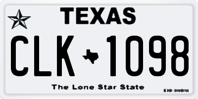 TX license plate CLK1098