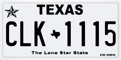 TX license plate CLK1115