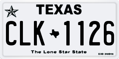 TX license plate CLK1126