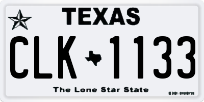 TX license plate CLK1133