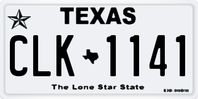 TX license plate CLK1141