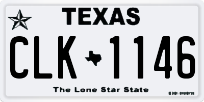TX license plate CLK1146