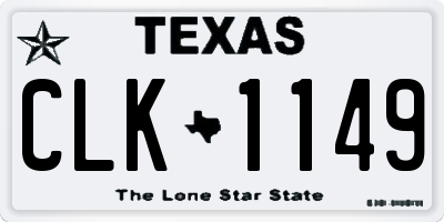 TX license plate CLK1149