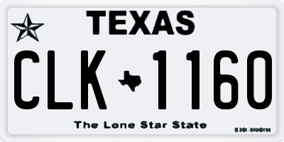 TX license plate CLK1160